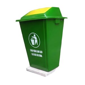 Thùng rác 60 lít cố định size nhỏ nhựa HDPE nắp kín, giá tốt