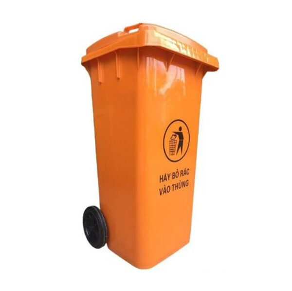 Thùng rác nhựa 120L màu cam