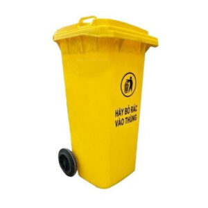 Thùng rác nhựa 120L màu vàng