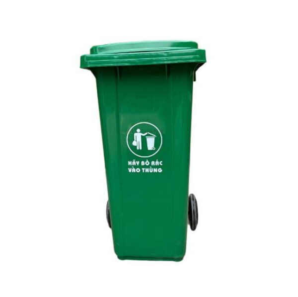 Thùng rác nhựa 120L màu xanh