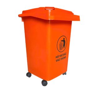 Thùng rác nhựa 60L màu cam