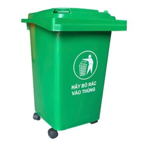 Thùng rác nhựa 60L màu xanh