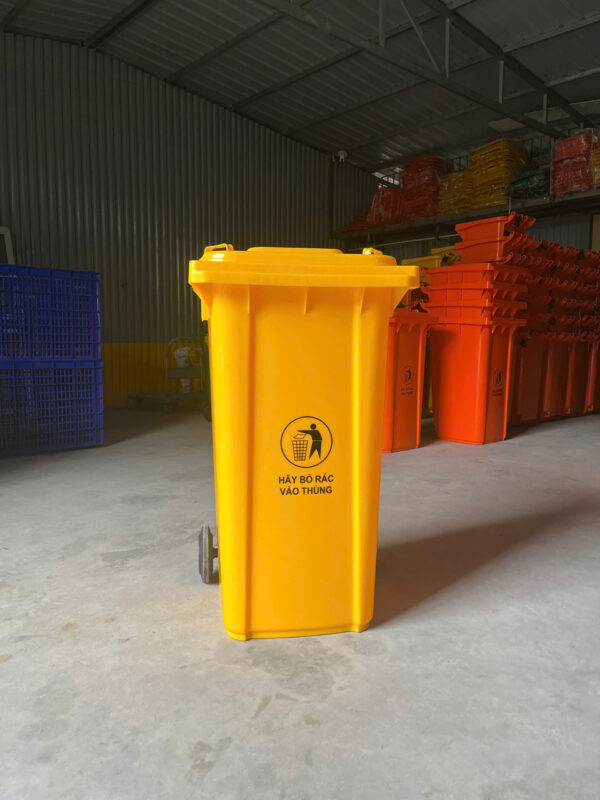 Thùng rác nhựa 240L màu vàng