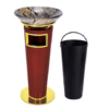 Thùng rác giả gỗ khay thủy tinh