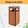 Thùng rác gỗ có gạt tàn thuốc