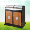 Thùng rác gỗ 2 ngăn khung thép