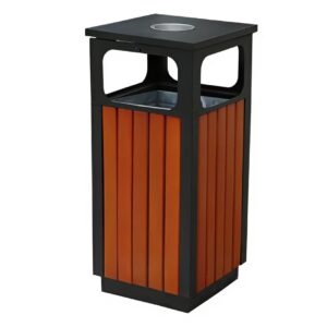 Thùng rác gỗ vuông ngoài trời