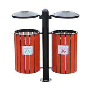 Thùng rác gỗ treo đôi có gạt tàn