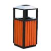 Thùng rác vuông giả gỗ có gạt tàn