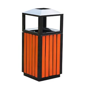 Thùng rác vuông giả gỗ có gạt tàn