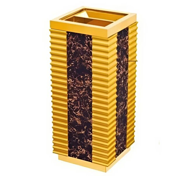 Thùng rác có gạt tàn bằng gỗ