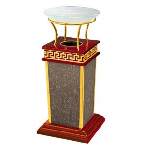 Thùng rác gỗ có khay thủy tinh