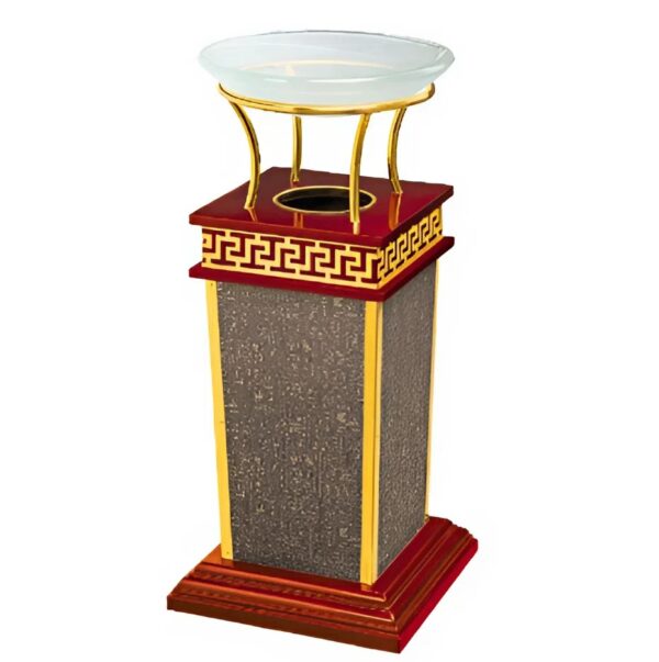 Thùng rác gỗ có khay thủy tinh