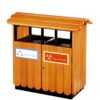 Thùng rác gỗ 2 ngăn ngoài trời