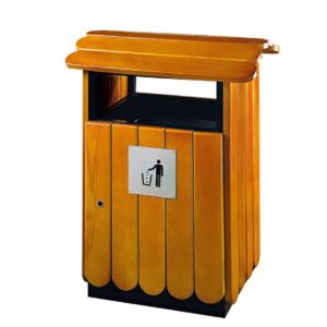 Thùng rác gỗ hình mái nhà