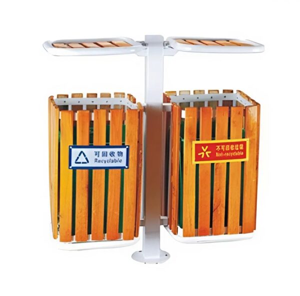 Thùng rác ngoài trời bằng gỗ