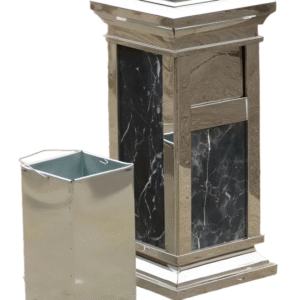 Thùng rác inox trắng đá hoa cương A15