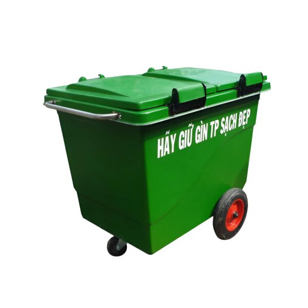 Thùng Composite 660 lít ba bánh bền đẹp