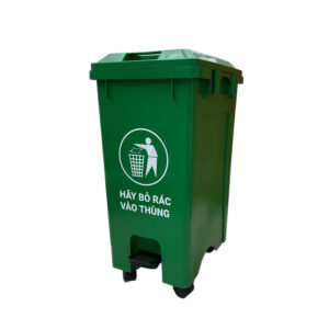 Thùng rác 40L dậm chân có bánh xe